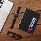 76301 Zip Code Wichita Falls Texas Sticker on Journal with Macbook