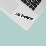 Internet Meme Ah Beans Decal on Laptop