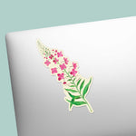 Alaska Fireweed Flower Sticker on Laptop