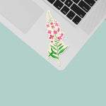Alaska Fireweed Flower Decal on Laptop