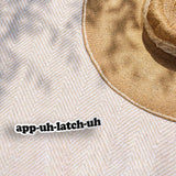 App Uh Latch Uh Funny Appalachia Bumper Sticker Outdoors on Beach Blanket