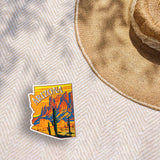 Phoenix AZ Mountain Bumper Sticker Outdoors on Beach Blanket