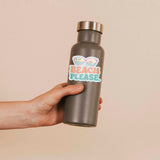 Beach Please Funny Jersey Shore Decal on Water Bottle