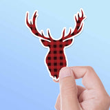 Buffalo Plaid Deer Antler Sticker