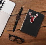 Buffalo Plaid Deer Antler Sticker on Kindle eReader Tablet with Coffee Mug and Books
