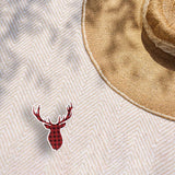 Buffalo Plaid Deer Antler Bumper Sticker Outdoors on Picnic Blanket