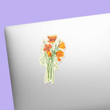 California Poppy Sticker on Laptop