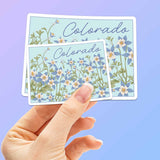 Columbine Flower Colorado Sticker Small and Large Size Comparison