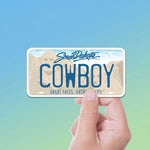 Cowboy South Dakota License Plate Stickers