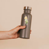Vintage Botanical Floral Sticker on Water Bottle