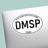 Big Bend Davis Mountain State Park Texas White Oval Decal on Laptop
