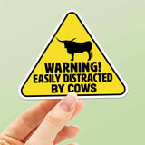 Longhorn Easily Distracted by Cows Sticker for Hydroflask Water Bottle - Funny Texas Farm Quote Laptop Decal - Country Girl Gift