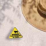 Texas Longhorn Easily Distracted by Cows Sticker on Beach Blanket Outdoors