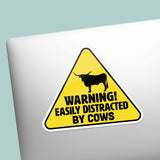 Texas Longhorn Easily Distracted by Cows Sticker on Laptop