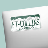 Fort Collins Colorado License Plate Sticker on Laptop