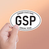 Small Garner State Park Texas White Oval Bumper Sticker for Car, TX Hill Country Decal for Hydroflask Water Bottle & Laptop, San Antonio Gift