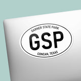 Garner State Park Texas Hill Country White Oval Sticker on Laptop