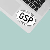 Garner State Park Texas Hill Country White Oval Decal on Laptop