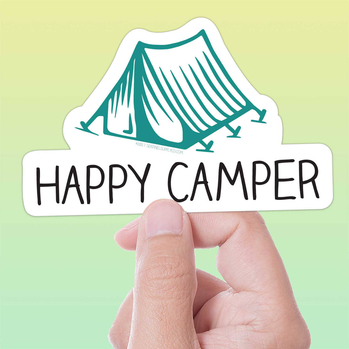 Happy Camper Tent Camping Bumper Sticker for Car – Sentinel Supply