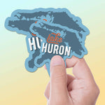 Size Comparison Lake Huron Sticker