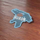Lake Huron Sticker on Wood Desk