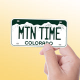 Mountain Time Buena Vista Colorado Sticker  on Yellow Background