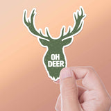 Oh Deer Antler Buck Sticker