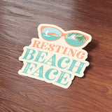 Resting Beach Face Sunglasses Sticker
