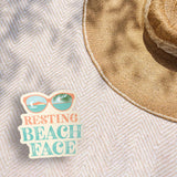 Resting Beach Face Sunglasses Sticker