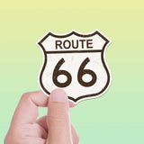Route 66 Bumper Sticker, Small Vintage Highway Sign Decal