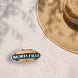 Wichita Falls Texas Sticker on Beach Blanket Outdoors