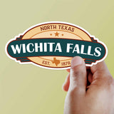 Wichita Falls Texas Bumper Sticker - North TX Decal for Hydroflask Water Bottle, Dallas Fort Worth WFTX North Texas Gifts
