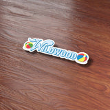 Beach Ball Wildwood New Jersey Shore Bumper Sticker on Wood