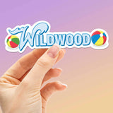 Beach Ball Wildwood New Jersey Sticker for Hydroflask Water Bottle - Cute Jersey Shore Bumper Sticker - Retro Wildwood Sign Decal for Laptop