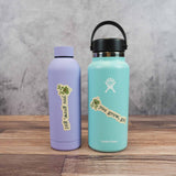 You Grow Girl Plant Sticker on Hydroflask Insulated Drink Tumbler and Purple Water Bottle