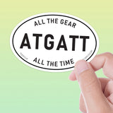 All the Gear All the Time - ATGATT White Oval Sticker 3" & 4"