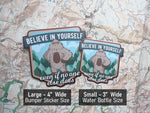 Bigfoot's Biggest Fan Set - 5 Sasquatch Stickers + Pinback Button