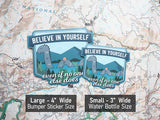 Believe Loch Ness Monster Sticker Size Comparison