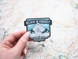 Believe Yeti Sticker, Small 3" Water Bottle Decal Size