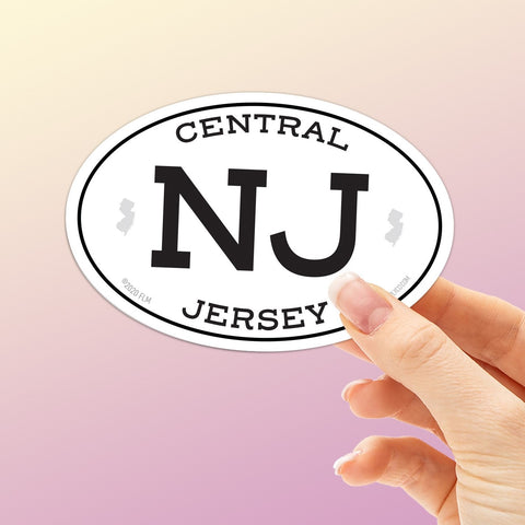 Central Jersey White Oval NJ Sticker