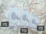 Confident Yeti Stickers Size Comparison