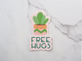 Free Hugs Cute Cactus Sticker