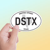 White Oval Dripping Springs Texas Sticker