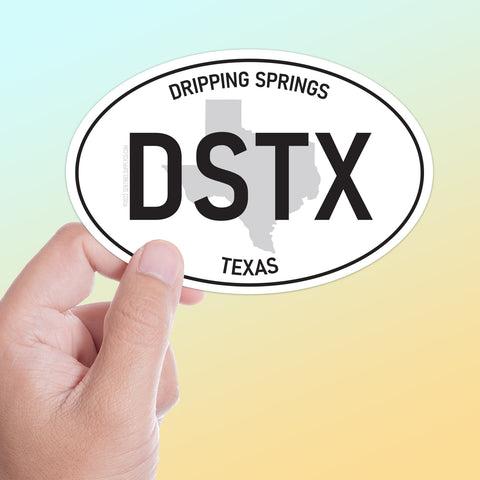 White Oval Dripping Springs Texas Sticker