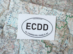 ECDD Arizona White Oval Sticker 4"