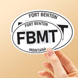 Fort Benton Montana White Oval Bumper Sticker