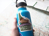 Leave No Trace Idaho Hiking Sticker on Hydroflask