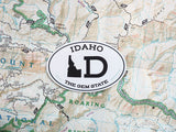 White Oval Idaho Sticker