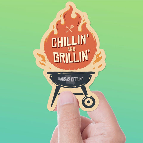 Grillin' & Chillin' Kansas City BBQ Sticker