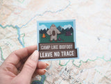 Leave No Trace Sasquatch Sticker, Small 3"  Size